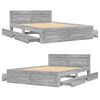 vidaXL Cadre de lit et t&ecirc;te de lit sans matelas sonoma gris 140x200 cm