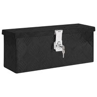vidaXL Boîte de rangement Noir 50x15x20,5 cm Aluminium
