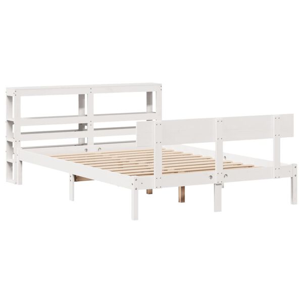 vidaXL Cadre de lit sans matelas blanc 150x200 cm bois de pin massif