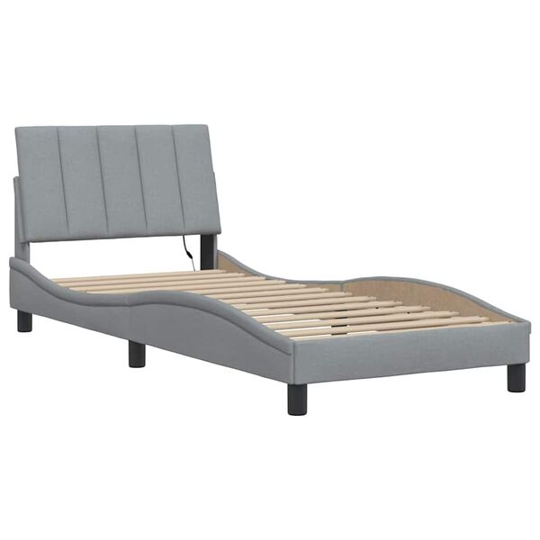 vidaXL Cadre de lit sans matelas Hanko gris clair 80x200 cm tissu