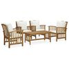 vidaXL Salon de jardin 5 pcs avec coussins Bois d'acacia solide