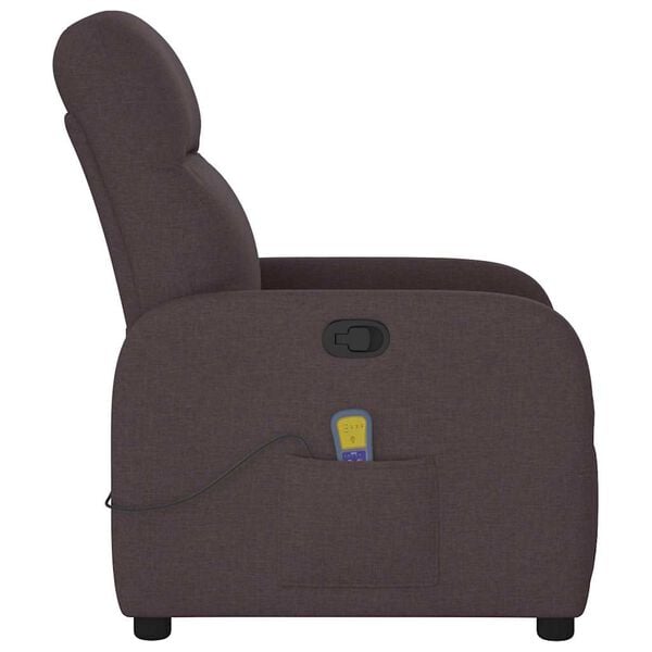 vidaXL Fauteuil de massage inclinable Marron fonc&eacute; Tissu