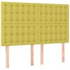 vidaXL Sommier &agrave; lattes de lit et matelas et LED Vert 140x190 cm Tissu