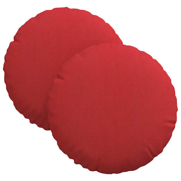 vidaXL Coussins de si&egrave;ge 2 pcs Rouge &Oslash;30 x 13 cm tissu