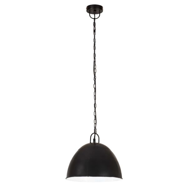 vidaXL Lampe suspendue industrielle vintage 25 W Noir Rond 31 cm E27
