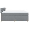 vidaXL Sommier &agrave; lattes de lit avec matelas Gris clair 200x200cm Tissu