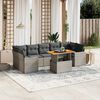 vidaXL Salon de jardin 8 pcs avec coussins gris r&eacute;sine tress&eacute;e