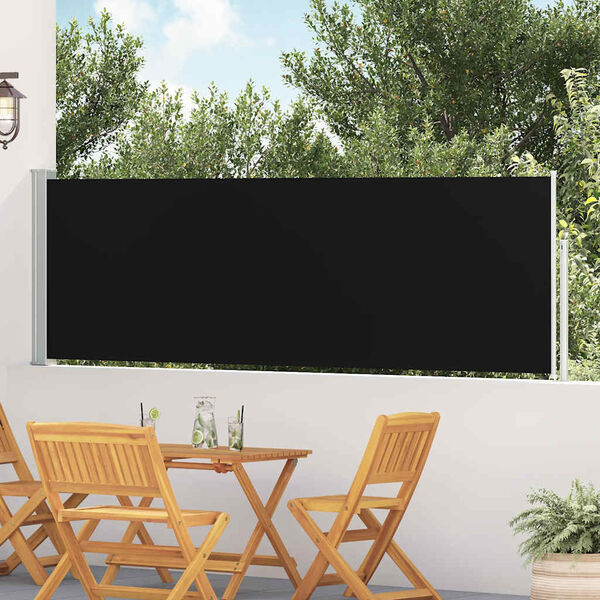vidaXL Auvent lat&eacute;ral r&eacute;tractable de patio 100x500 cm Noir