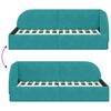 vidaXL Cadre de lit d'angle avec t&ecirc;te de lit Turquoise 100 cm x 200 cm