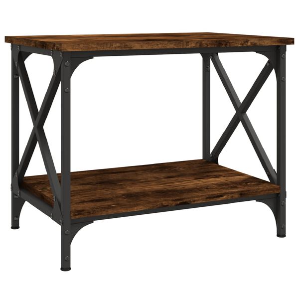 vidaXL Table d'appoint Ch&ecirc;ne fum&eacute; 55x38x45 cm Bois d'ing&eacute;nierie