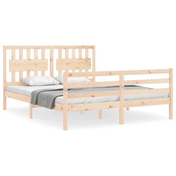 vidaXL Cadre de lit sans matelas 160x200 cm bois massif