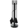 vidaXL Ensemble d'ustensiles de chemin&eacute;e 5 pi&egrave;ces 18 x 56 cm Acier