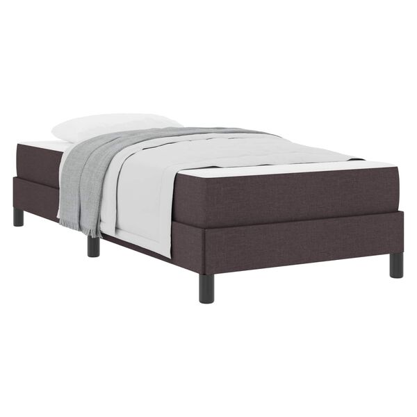 vidaXL Lit &agrave; ressorts avec matelas Marron fonc&eacute; 80 x 200 cm tissu