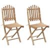 vidaXL Chaises pliantes (lot de 2) avec coussins en bambou