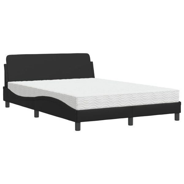 vidaXL Lit avec matelas Dover noir 140x190 cm similicuir