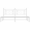 vidaXL Cadre de lit m&eacute;tal sans matelas et t&ecirc;te de lit blanc 183x213 cm