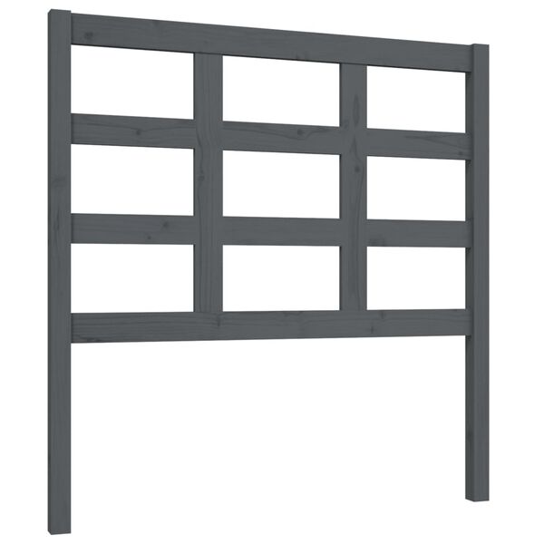 vidaXL T&ecirc;te de lit Gris 95,5x4x100 cm Bois massif de pin
