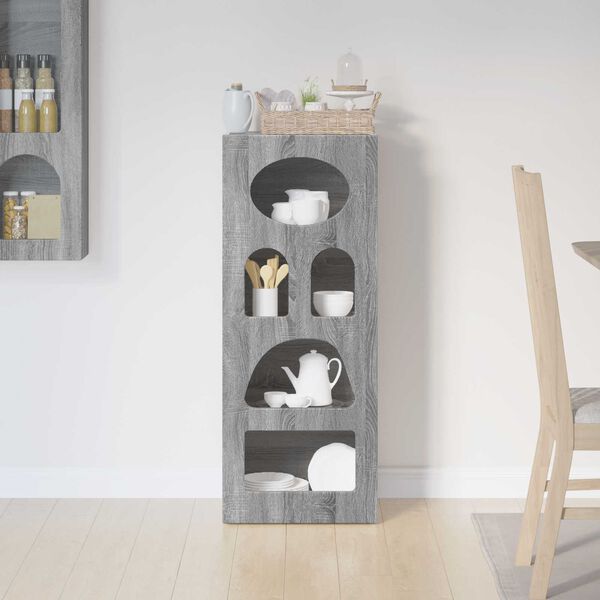 vidaXL Buffet Gris Sonoma 40 x 35 x 100,5 cm Bois d'ing&eacute;nierie