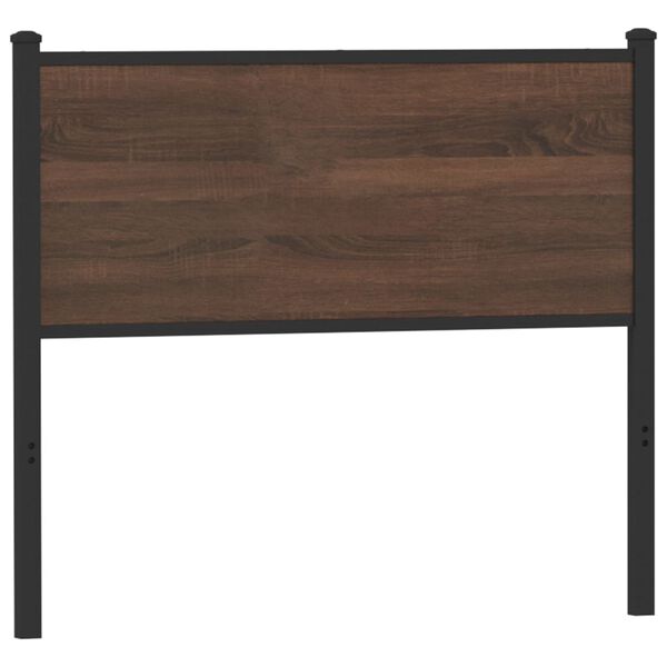 vidaXL T&ecirc;te de lit de remplacement ch&ecirc;ne marron 100 cm bois d'ing&eacute;nierie et acier