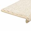 vidaXL Tapis d'escalier 30 pi&egrave;ces 65 x 21 x 4 cm Blanc Bord rectangulaire