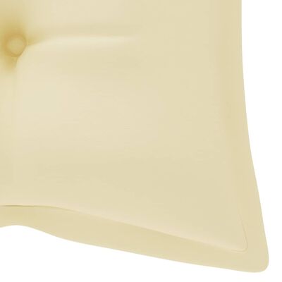 vidaXL Balancelle avec coussin blanc crème 170 cm Bois de teck solide