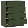 vidaXL Buffet vert olive 67x39x83 cm acier
