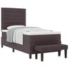vidaXL Lit &agrave; ressorts avec t&ecirc;te de lit Marron fonc&eacute; 80 x 200 cm tissu