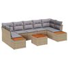 vidaXL Ensemble de canap&eacute; de jardin 8 pc Beige Poly rotin