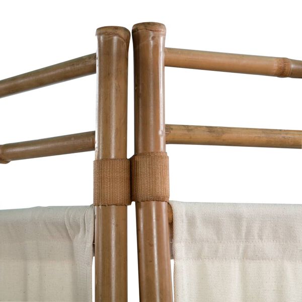 vidaXL Cloison de s&eacute;paration pliable 3 panneaux Bambou et toile 120 cm