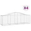 vidaXL Paniers &agrave; gabions arqu&eacute;s 4 pcs 200x50x60/80 cm Fer galvanis&eacute;