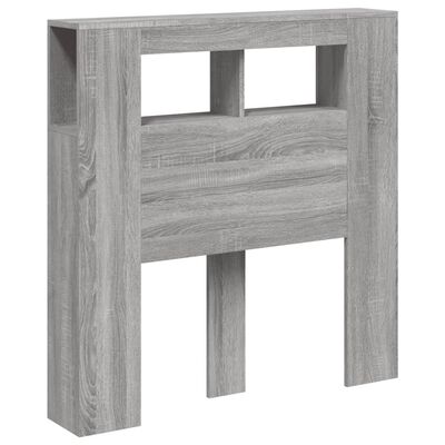 vidaXL Tête de lit à LED sonoma gris 100x18,5x103,5 cm bois ingénierie