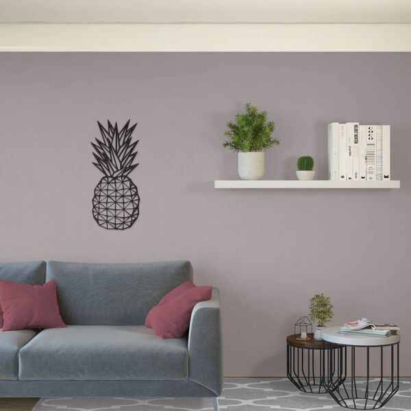 Homemania D&eacute;coration murale Ananas 22x55 cm Acier Noir