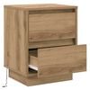 vidaXL Cabinet de chevet avec tiroir Chêne artisanal 39 x 34,5 x 50 cm
