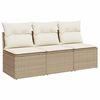 vidaXL Canap&eacute; de jardin avec coussins 3 places beige r&eacute;sine tress&eacute;e