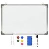 vidaXL Tableau blanc magn&eacute;tique effa&ccedil;able &agrave; sec Blanc 50x35 cm Acier