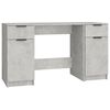 vidaXL Bureau avec armoire lat&eacute;rale Gris b&eacute;ton Bois d'ing&eacute;nierie