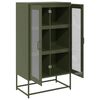 vidaXL Buffet haut vert olive 68x39x123 cm acier