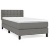 vidaXL Sommier &agrave; lattes de lit avec matelas Gris fonc&eacute; 100x200cm Tissu