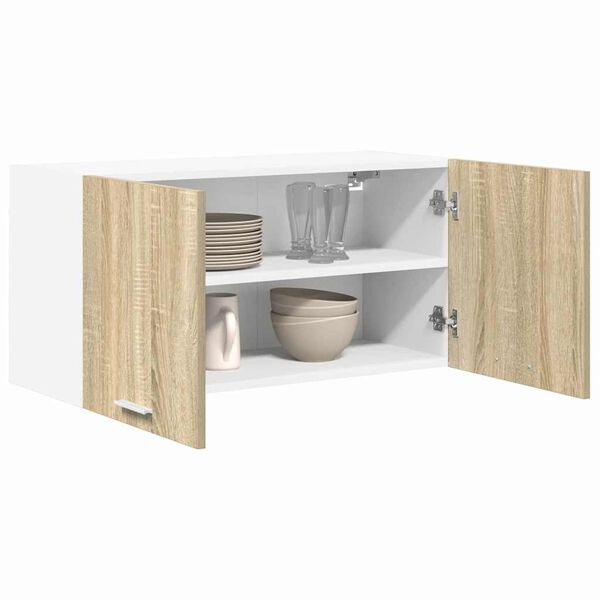 vidaXL Armoire suspendue avec stockage Ch&ecirc;ne Sonoma 80 x 31 x 40 cm