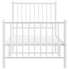 vidaXL Cadre de lit m&eacute;tal sans matelas avec pied de lit blanc 75x190cm
