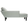 vidaXL Fauteuil long et coussin et accoudoir droit gris clair velours