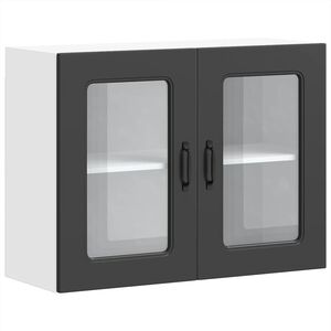 vidaXL Armoire murale de cuisine avec porte en verre Kalmar noir
