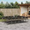 vidaXL Ensemble &agrave; manger de jardin coussins 13 pcs gris r&eacute;sine tress&eacute;e