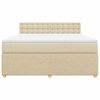 vidaXL Sommier &agrave; lattes de lit avec matelas Cr&egrave;me 180x200 cm Tissu