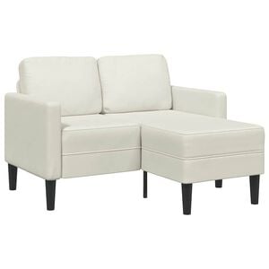 vidaXL Canap&eacute; 2 places avec m&eacute;ridienne en L cr&egrave;me 125 cm velours