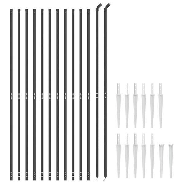 vidaXL Cl&ocirc;ture en treillis m&eacute;tallique et ancrage anthracite 1,8x25 m