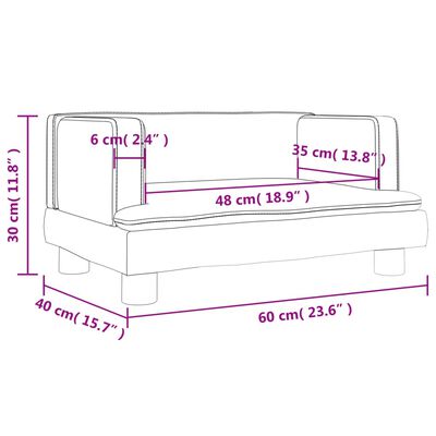 vidaXL Canapé pour enfants crème 60x40x30 cm similicuir