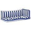 vidaXL Coussin d'ext&eacute;rieur 3 pcs Bleu et Blanc 103 x 58 x 10 cm Tissu