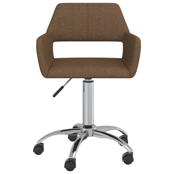 vidaXL Chaise pivotante de salle &agrave; manger Marron Tissu