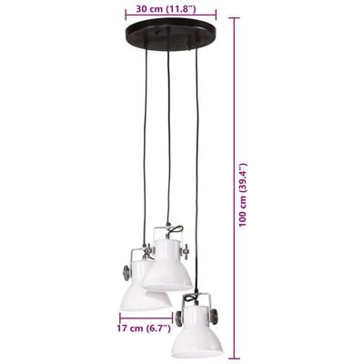 vidaXL Lampe suspendue 25 W blanc 30x30x100 cm E27